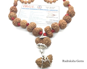 1 to 14 Mukhi Rudraksha, Indonesian Beads Sidha Mala, Siddha Sidh Java Beads Certified, Rudraksh Mala Necklace, Genuine Beads knotted mala