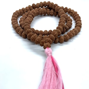 Ganesha Rudraksha Mala Indonesian 108 + 1 Beads with Trunk -Ganesha Rudraksh Beads - Ganesh Rudraksha Mala - Rudraksha Collector Mala