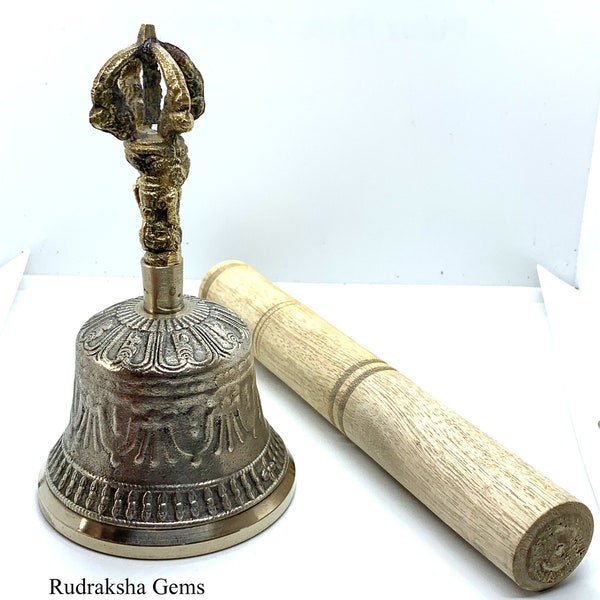 Antique Buddhist SINGING BELL Himalayan Tibetan Singing Bell for Sound Healing & meditation Brass Crafted All Chakra Artisan FREE Stick Om