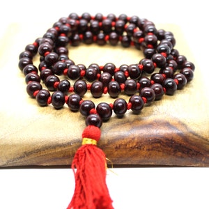 Lab Certified Rosewood Knotted Mala 1081 Beads Handmade Rosewood Mala necklace meditation prayer beads 8 MM Rosewood Mala Knotted Mala image 3