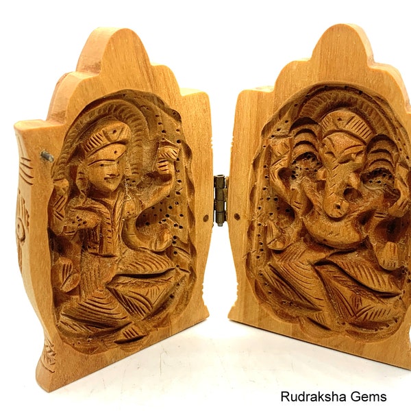 Mains pliantes en bois sculpté à la main, Statue de Laxmi Ganesha, Statue Laxmi, Statue de Ganesha, Idole hindoue en bois, Dieu hindou, Dieu éléphant, Kali, Devi