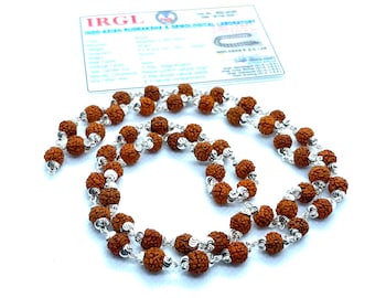ShivaRatna 7 Mukhi Rudraksha Made in Silver Metal Lab Certified (Origin - Java
