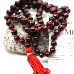 Lab Certified Rosewood Knotted Mala 1081 Beads Handmade Rosewood Mala necklace meditation prayer beads 8 MM Rosewood Mala Knotted Mala image 5