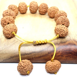 Ten Mukhi Bracelet, 10 Mukhi Rudraksha Bracelet, Yoga Gifts, Handmade Armlet, Stretch cord Bracelet, 10 face Indonesian Rudraksha Bracelet
