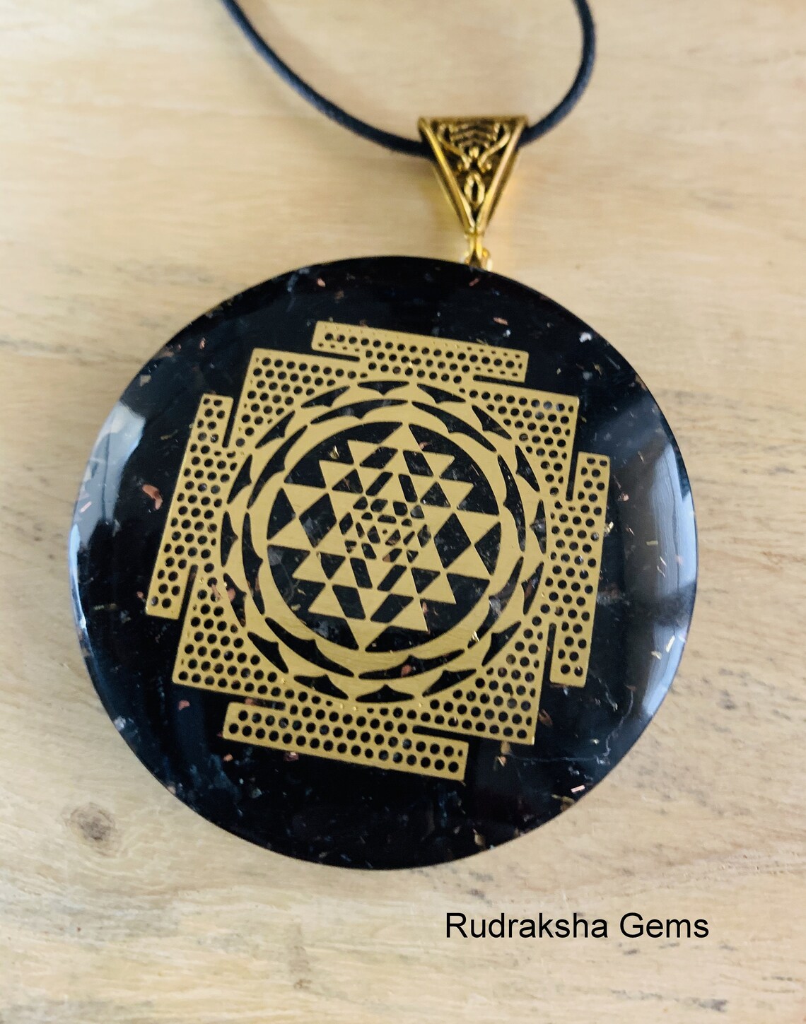 Shields Of Strength Necklace Men Sri Yantra Orgone Pendant//2 Inches//orgone Energy//black Tourmaline... Emf Protection Necklace - Foto 7
