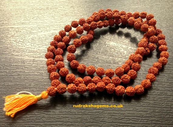Rudraksha Om Rudraksh Japa Mala Rosary 108 1 Bead Yoga Hindu PRAYER  MEDITATION Raiki Genuine 5 Mukhi Faces Indonesian Beads Energised -   Canada