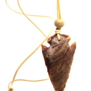 Agate Arrowhead Necklace, Unisex Necklace, Christmas Gift, Pendant Necklace, Jewelry Gift, Stone Arrow head pendant with cord, Arrowhead