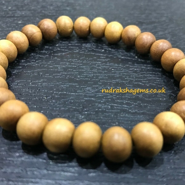 Sandalwood Bracelet, Sandalwood Beaded Bracelet, Handmade Jewelry, Stretch Bracelet, Bead Bracelet, Gifts for him her, 8 mm Sandalwood, Yoga