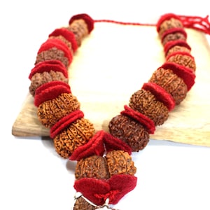 Nepalese Beads Sidha Mala, 1 to 14 Mukhi Rudraksha, Siddha Sidh NEPAL Beads Certified, Rudraksh Mala Necklace, Genuine Beads knotted mala