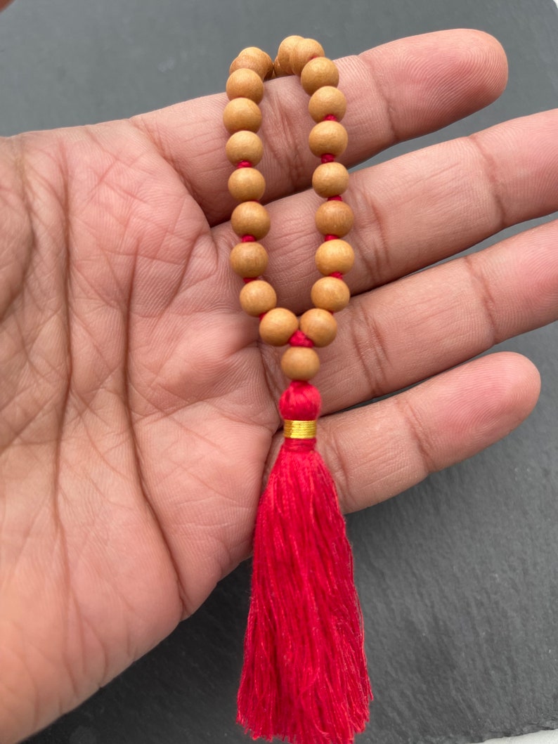 Sandalwood mala 6mm 8 mm 108 rosary, sandalwood japa mala necklace, mens necklace, wood bead, hindu meditation buddhist tibetan prayer beads image 7