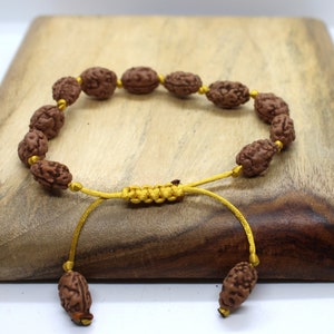 Two Mukhi Bracelet, 2 Mukhi Rudraksha Bracelet, Yoga Gifts, Handmade Armlet, Stretch cord Bracelet, 2 Face Indonesian Rudraksha Bracelet