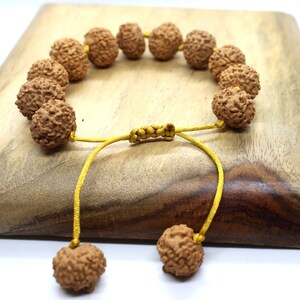 Seven Mukhi Bracelet, 7 Mukhi Rudraksha Bracelet, Yoga Gifts, Handmade Armlet, Stretch cord Bracelet, 7 Face Indonesian Rudraksha Bracelet