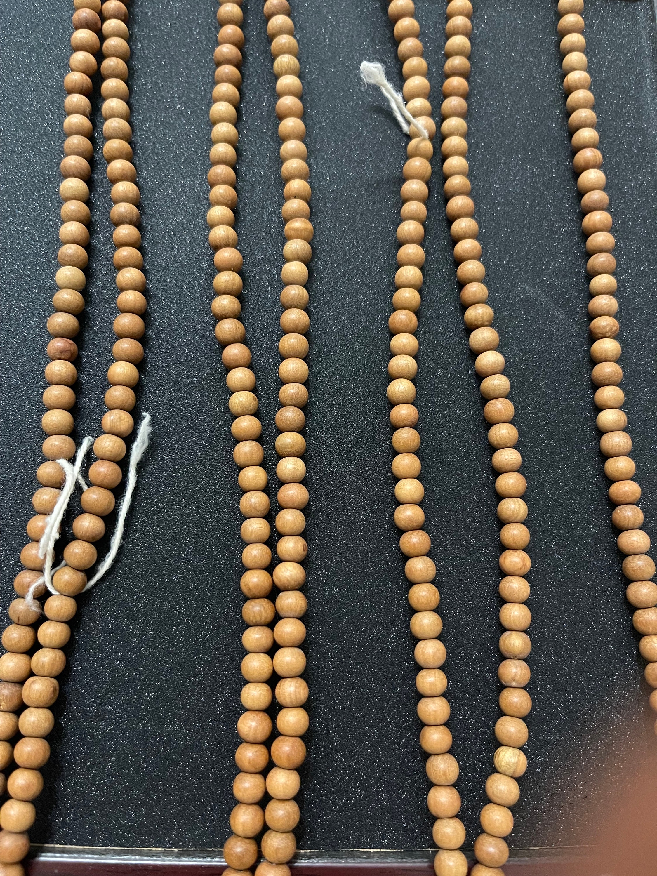 6 mm White Sandalwood loose beads - Natural Fragrant beads - Prayer meditation Yoga beads - Untreated unpolished Sandal wood Jewelry Making