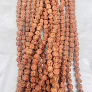 Rudraksha Beads - 8MM Natural Rudraksha Beads - Loose Rudraksh Beads - Meditation prayer beads - Yoga Jewellry Findings DIY Accessories