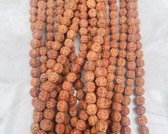 Rudraksha Beads - 8MM Natural Rudraksha Beads - Loose Rudraksh Beads - Meditation prayer beads - Yoga Jewellry Findings DIY Accessories