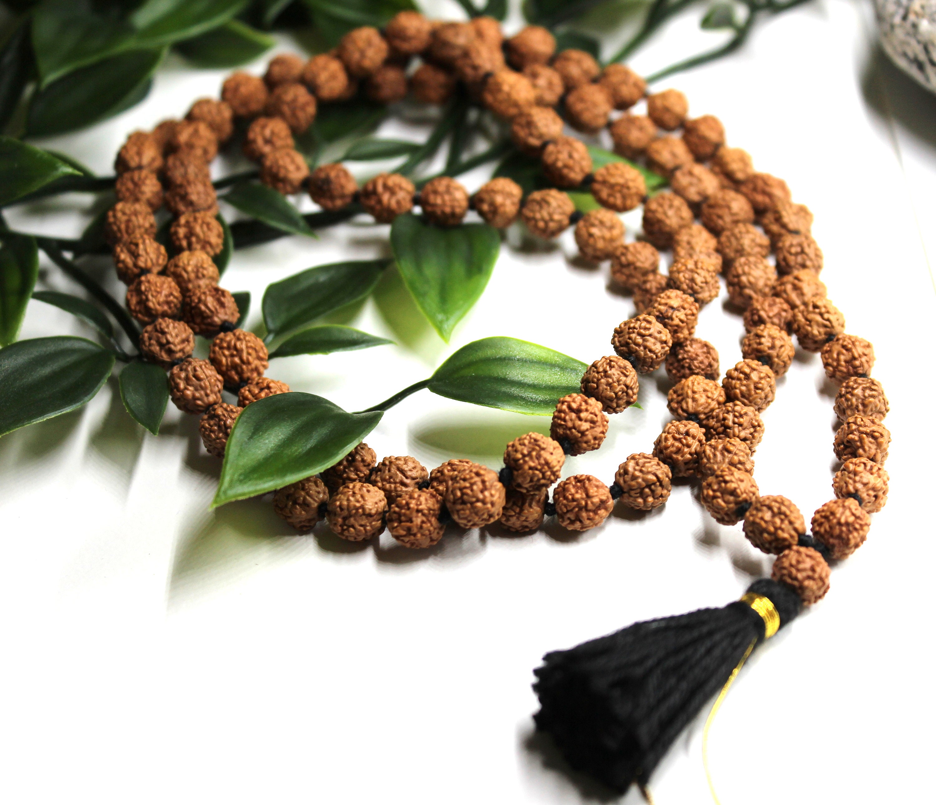Indian Rare 5-face Rudraksha Bracelet Big Beads Seed - Shop Lotus