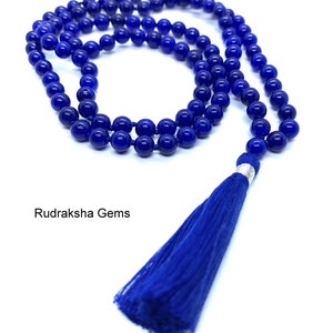 Lapis Lazuli Mala 6mm beads Necklace, Tassel mala, Prayer Necklace, 108 Mala Beads, Lapis Lazuli, Statement Necklace, Yoga Gifts, Spiritual