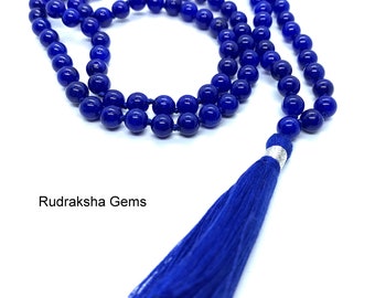 Lapis Lazuli Mala 6mm beads Necklace, Tassel mala, Prayer Necklace, 108 Mala Beads, Lapis Lazuli, Statement Necklace, Yoga Gifts, Spiritual