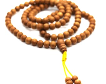 Sandalwood Buddhist Mala Monastry Rosary necklace, Aromatic Buddhist Prayer Beads