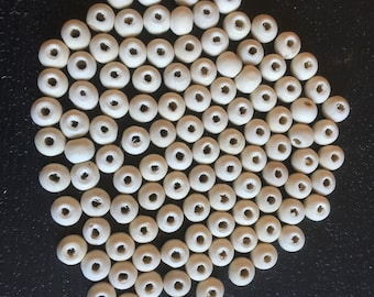 White Tulsi beads - White Tulasi Loose beads - Krishna prayer beads - Natural round 7 mm wooden beads - Trade prices - Natural wood beads