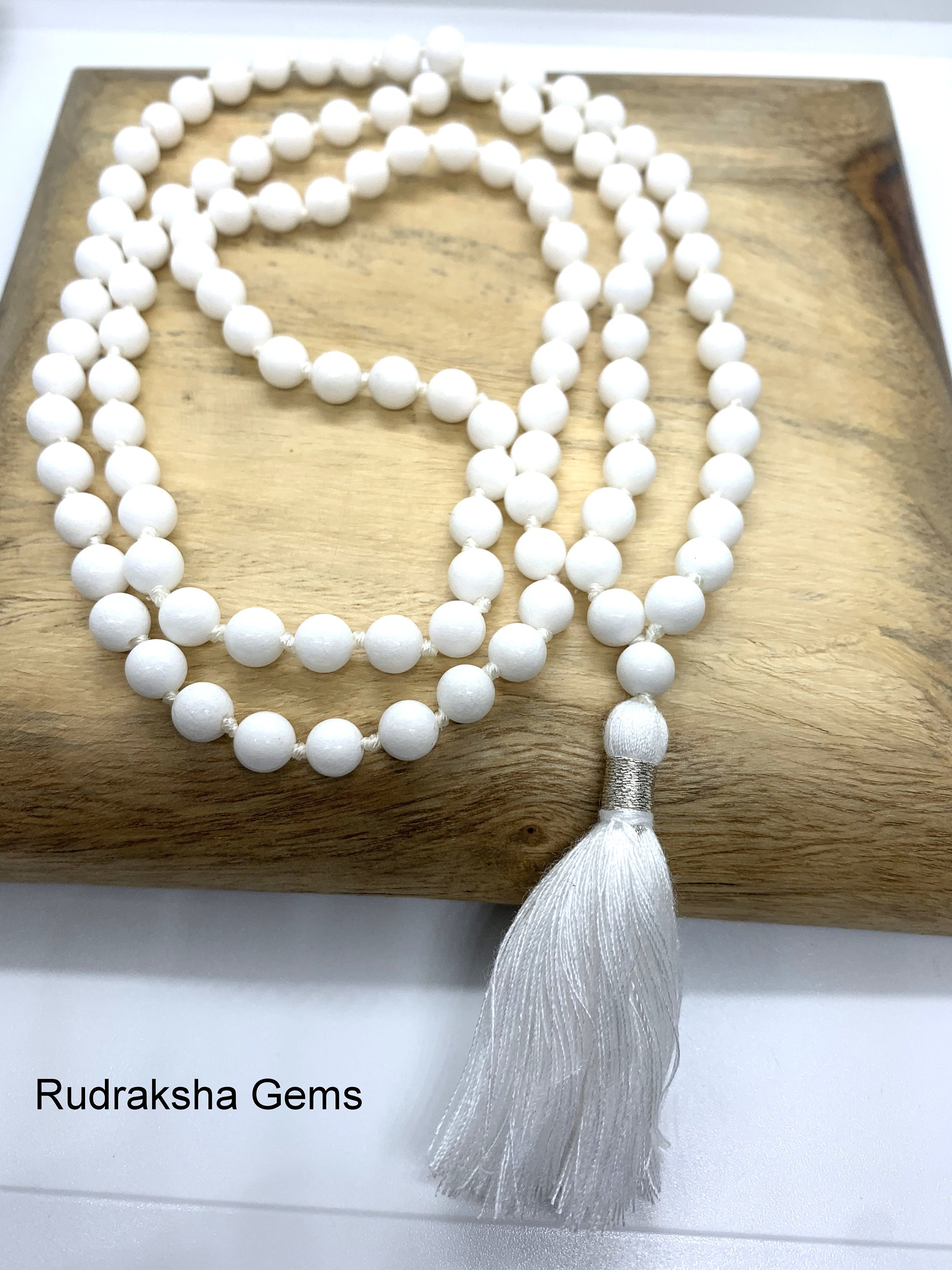 White mala hotsell necklace
