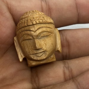 Hand Carved Wooden Buddha Guru Bead – Mala Making Supply (28mm)