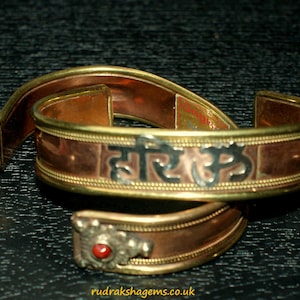 Mantra Bracelet, Hindu Brass & copper Bracelet Wrist Band Kada God Shiva, Krishna, Hanumana, Sai Baba, Durga Maa, Hari OM, GURU Dev BRACELET