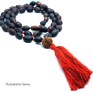 Collana Mala Con Semi Di Loto E Agata Blu - 108 Perle, Bracciale Regolabile, Regalo Yoga - Foto 4