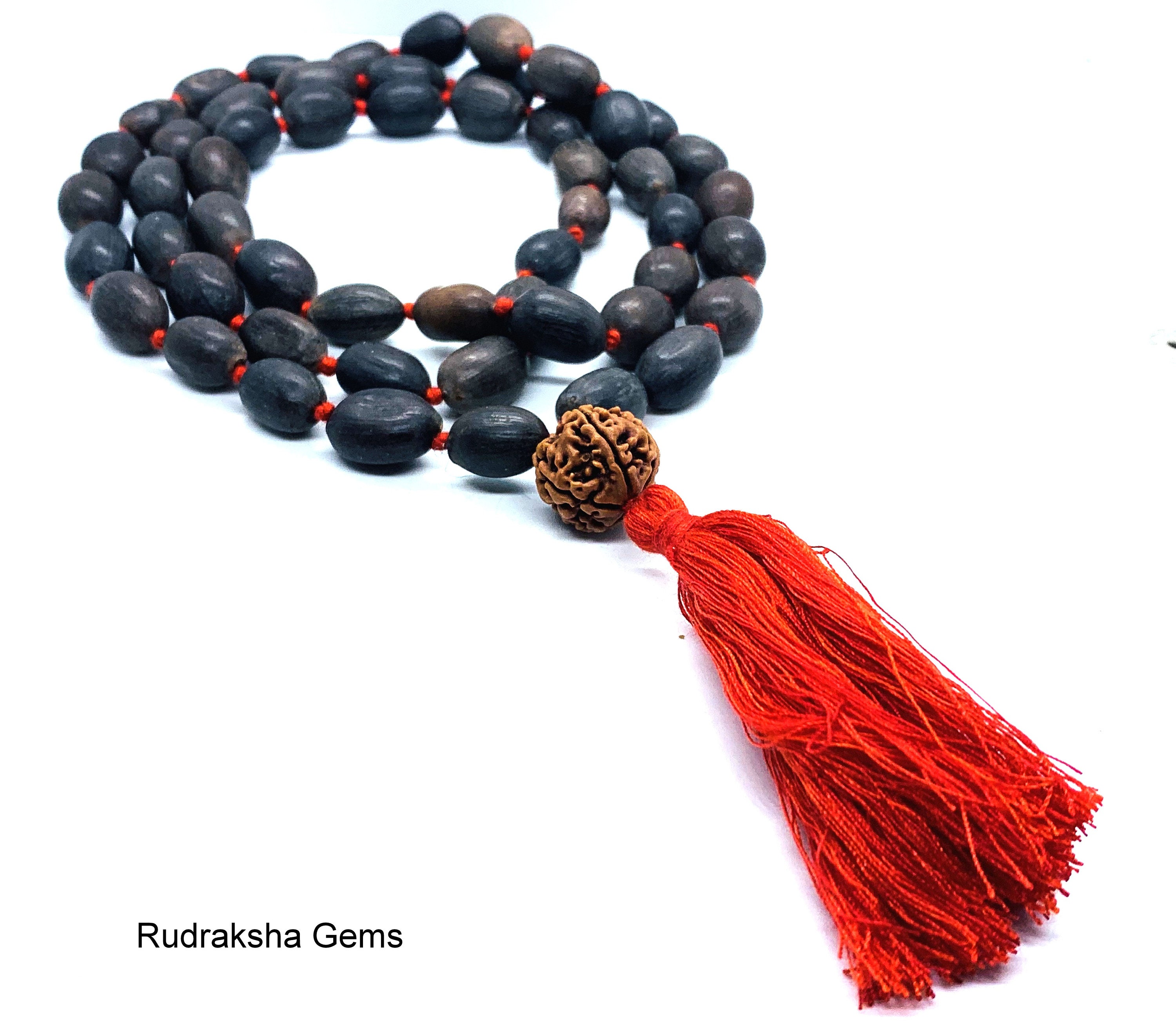 RARE GURU BEAD RUDRAKSHA 2 3 4 5 6 MUKHI FACET JAPA MALA YOGA HINDU MEDITATION E - Foto 3