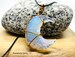 Opal Moon Pendant, Opalite Crystal, Opalite Necklace, Wire Wrapped Copper Pendant, Boho Jewelry, Reiki Energy Charged Crystal pendant 