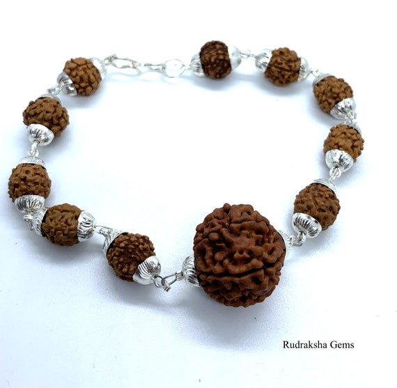 Om Namah Shivaya Gold Plated Rudraksha Bracelet - Voylla - 3088976