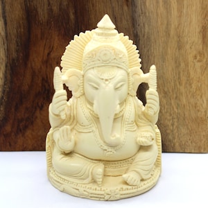 LORD GANESHA Beautiful Statue Hindu God Pooja Prayer Rare Pure, Intricately Detailed Statues, Ganesh God Meditation Decor, Yoga, Pray
