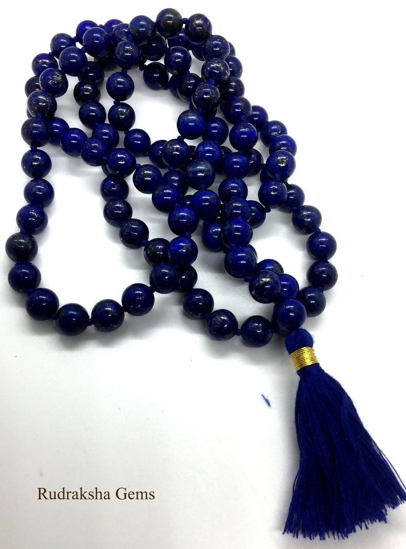 7 Mm Natural Blue Lapis Lazuli Mala Beads 108 Buddhist Mala Etsy