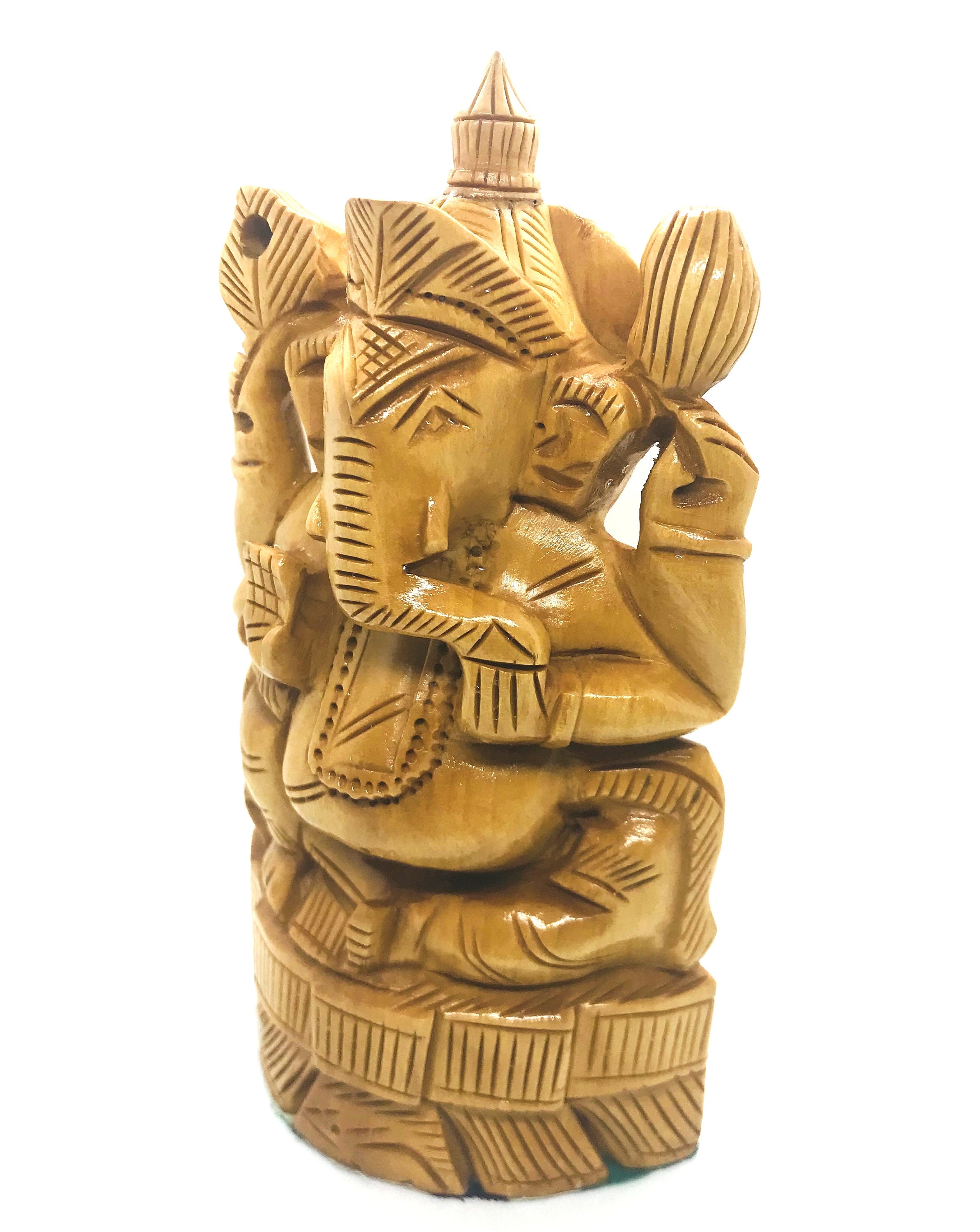 Hand Carved Wooden Ganesha Statue – Hindu Elephant God, 6 Inch - Etsy