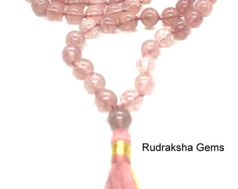 Pink Aventurine mala, 108 beads mala, 108 beads aventurine stone wrist mala yoga mala jewellery knotted, best quality beads beautiful mala