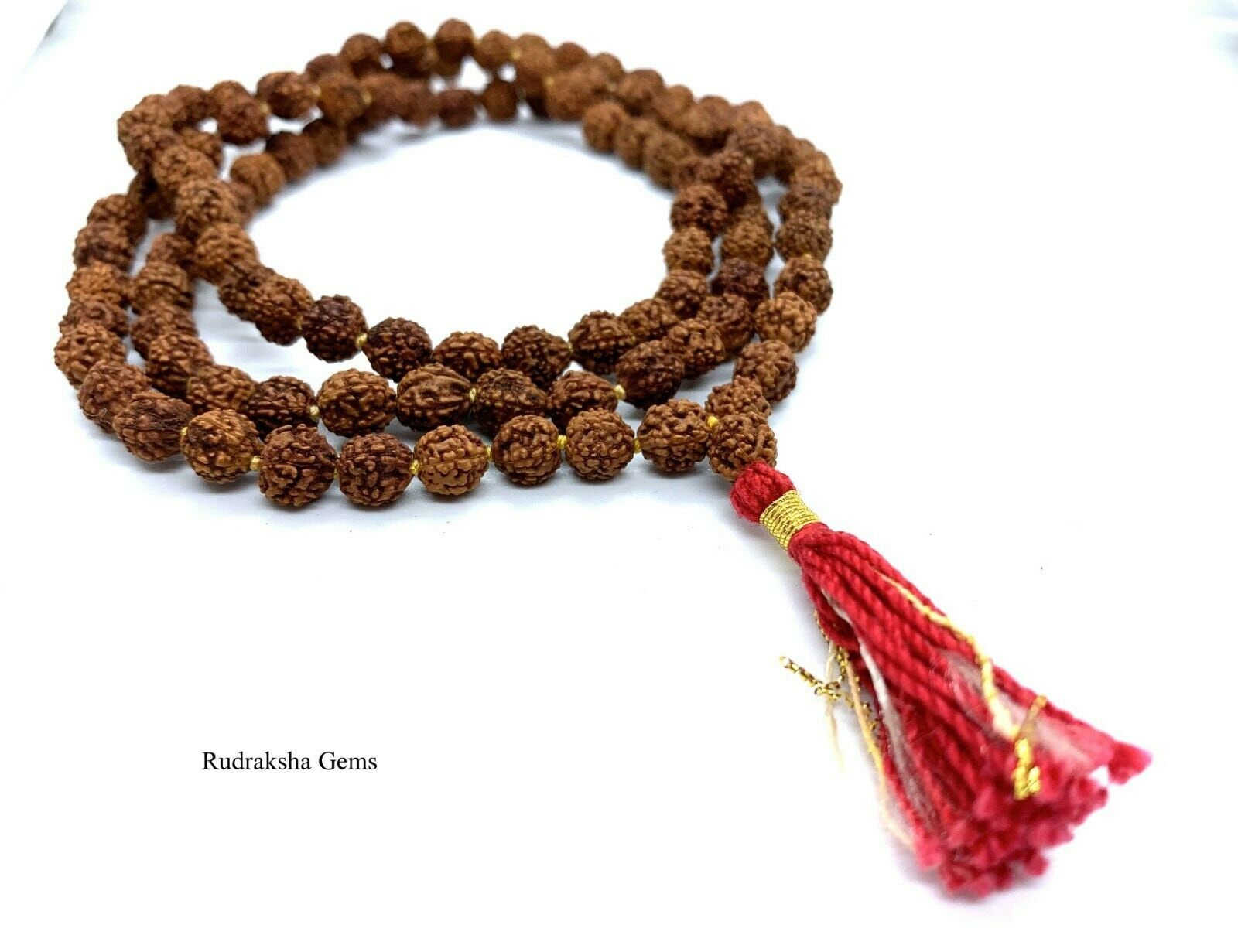 MALA Rudraksha Mala 8 mm, 108 Japa Mala Knotted, 108 Prayer Mala, Rud…
