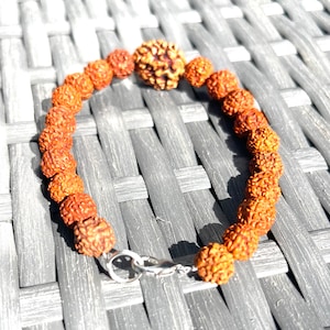 3 mukhi Rudraksha Armband, 3-Gesicht Rudraksha Armband, echte Rudraksha Perlen, kundenspezifische Größe verfügbar, drei Gesicht Shiva Rudraksh, spirituelle