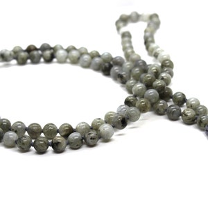 Labradorite Mala 108 knotted beads Jap Mala Beads 108, Mala Bead Necklace, Mala Necklace, Meditation Beads, Japa Mala, Buddhist Prayer Beads image 5