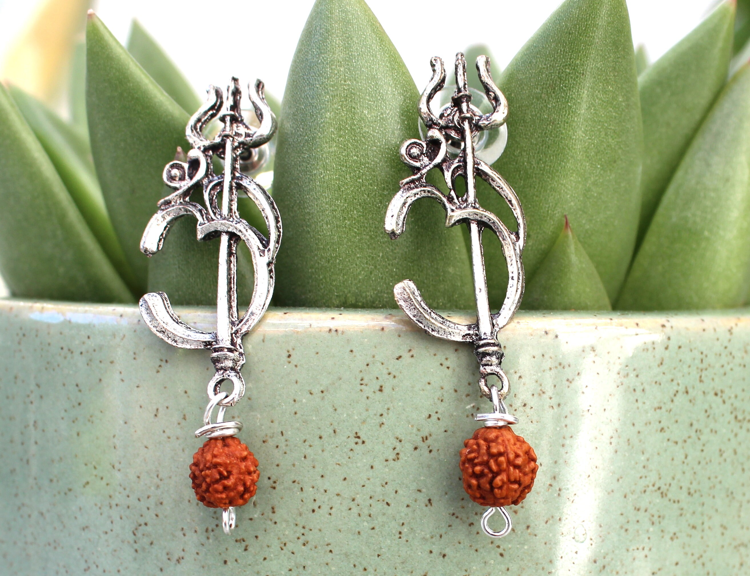 Trishul damru earrings deals