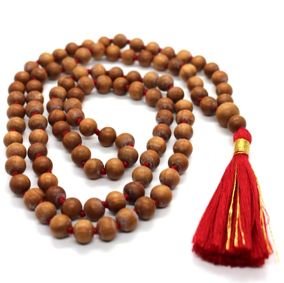 Natural Fragrant 1001 Beads Sandalwood Handmade Mala Hindu Prayer Beads Mala  Yoga Mediation Chandan Mala Handmade With Red Cotton Tassel OM -  Canada