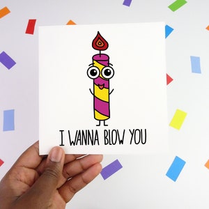 Carte bougie - carte de voeux - carte d'anniversaire - carte recyclée - carte drôle - fête - carte grossier - illustration