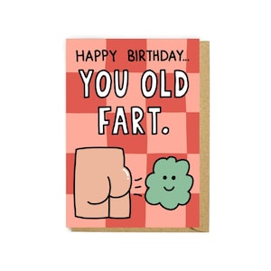 Carte de vieux pet - Carte de joyeux anniversaire - Anniversaire - Carte grossière - Carte drôle - Carte de vieillesse