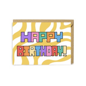 Carte de joyeux anniversaire - Carte de voeux - Carte d'anniversaire - Carte recyclée - Carte arc-en-ciel - Carte colorée - Illustration - Joyeux anniversaire