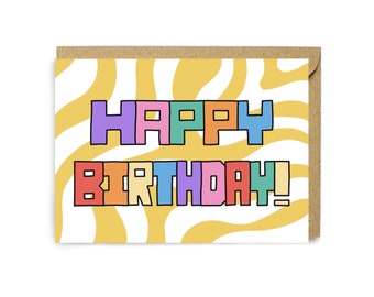 Carte de joyeux anniversaire - Carte de voeux - Carte d'anniversaire - Carte recyclée - Carte drôle - Colorée - Illustration - Carte - Joyeux anniversaire