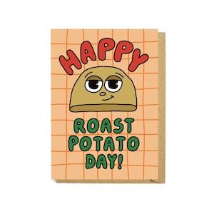 Tarjeta del día de la patata asada - Tarjeta de Navidad - Tarjeta de patata asada
