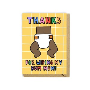 Merci maman - carte de voeux - carte parent - carte recyclée - carte rigolote - jolie carte - illustration - carte de fête des mères - fête des mères - pour maman