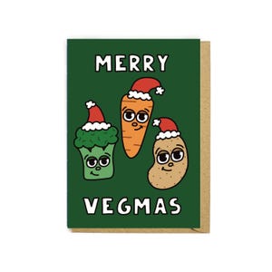 Carte Joyeux légumes - Carte de Noël - Carte de Noël végétalienne