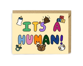Hand Illustrated Baby Shower Card: Gender Neutral New Parent Gift