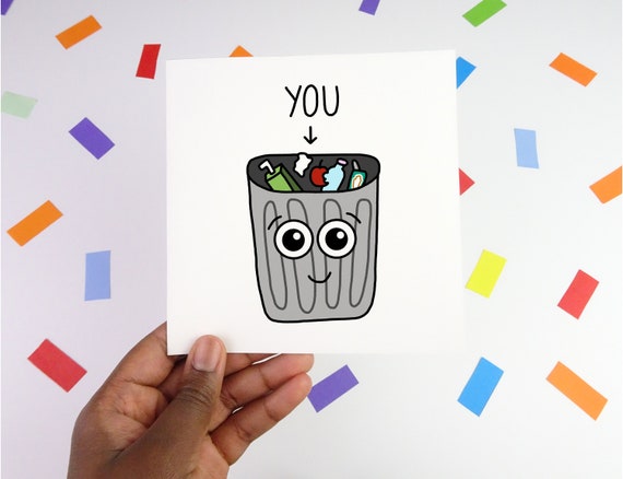 Trash Card Carte De Vœux Carte Danniversaire Carte Etsy Trash Card Carte De Vœux Carte Danniversaire Carte Etsy
