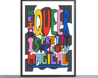 Queer print - A3 print - A4 print - Illustration - Eco friendly print - Home decor - Queer - Colourful print - Art print - Queer art